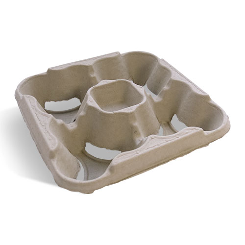 4 Compartment Recycled Paper Coffee Cup Holder 180 Units L & B